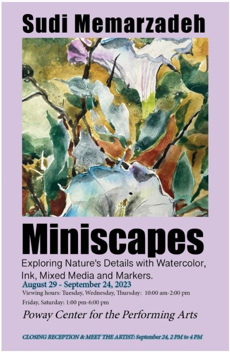 Flyer for the September art exhibit